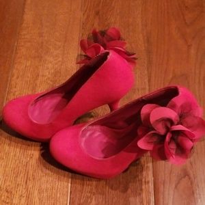 Dollhouse Shoes - Dollhouse red flower heels Dollhouse Shoes - Dollhouse red flower heels